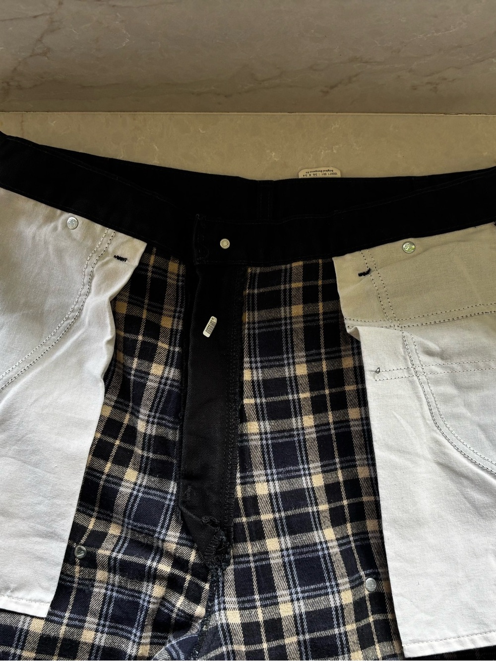 Carhartt 100071 Black Double Knee Flannel Lined Pants 36x34 Discontinued - Picture 13 of 14
